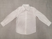 Elegancka biała koszula wizytowa z długim rękawem F&F 116 - 122 jak nowa