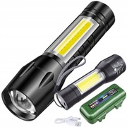 Nowa Mocna Latarka LED Wbudowany Akumulator + Etui licytacja!!!