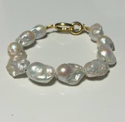 Duże perły barokowe Bransoletka Złocenie 18K