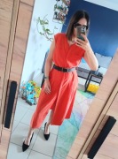 Marie Méro sukienka rozpinana koralowa lyocell M/L