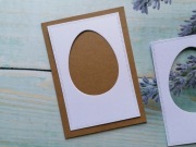 Scrapki panel z okienkiem w kształcie jajka, biały 2szt.