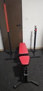 Marbo Sport zestaw do siłowni ławka+stojaki+modlitewnik+prasa do nóg