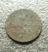 3 grosze Księstwo Warszawskie,  1811r, I B