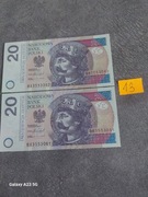 Banknot 20 zł na zdięciach 2 szt