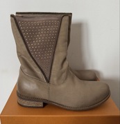 Botki Giulio Santoro skóra naturalna licowa glamour 39 cekiny