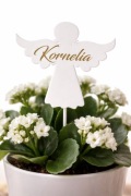 Topper, dekoracja anioł z imieniem, komunia