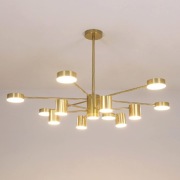 12+1 lamp, żyrandol LED Golden Sputnik w stylu industrialnym