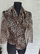 Delikatny półprzezroczysty szalik w panterkę