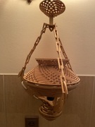 Żyrandol jednopunktowy ze sklejki vintage PRL