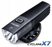 Lampka rowerowa przednia CYCLAMI X7 1000lm USBC + akumulator 18650 2600mAh