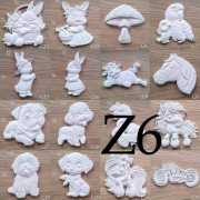 Zestaw 6 dowolne figurki do malowania dla dzieci z gipsu 