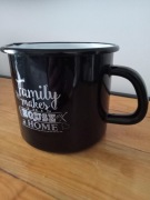 KUBEK EMALIOWANY Z DZIÓBKIEM SILESIA RYBNIK CZARNY 1,2l do gotowania