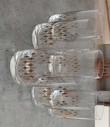 Oryginalne szklanki złoto PRL Vintage 6 sztuk