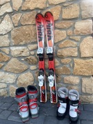 Narty buty narciarskie gogle i kask