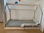 ŁÓŻKO DLA DZIECI DOMEK 1 PARTEROWE RAMA BIAŁY 80 X 160cm INTERBEDS