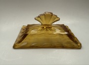 Szklana stara przykrywka bomboniery Brockwitz