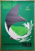 Polska, Wędkowanie MAZURY, ORYGINAŁ plakat 1962 