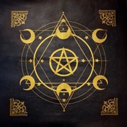 Mata Obrus tkanina do wróżb Tarota Pentagram