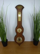 Stylowa stacja pogodowa – barometr, higrometr, termometr | drewno | vintage