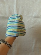 Jesienno-wiosenna czapeczka dla niemowlaka szara w paseczki 62 kod447