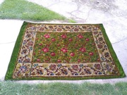 Obrus ścienny kapa pluszowa kilim gobelin 190x140cm Herman Sachs antyk