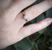 Pierścionek Aclari Kartezja złoto diament 0,38 ct