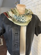 Chustka z jedwabiu szalik koloru zielonego używa D