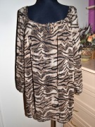 171^  elegancka duża szyfonowa bluzka tunika koszulowa  58/60