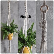 Makrama kwietnik wiszący ecru 100cm