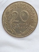 030 Francja 20 centymów, 1988