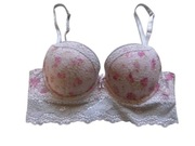 Koronkowy stanik push up 75A Janina koronka bielizna damska kwiatki