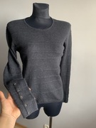 Bamford England sweter damski grafit szary kaszmirowy 100 % kaszmir M L3840