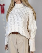 Kremowy golf sweter nowy gruby ciepły 44 46 xxl  xxxl/46/18 Nowy z metką.