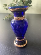 Wazonik Bohemia kobalt