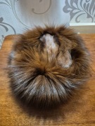 Czapka z naturalnego futra z lisa