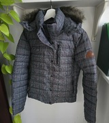 Superdry Tweed Fuji Jacket XL Ciepła kurtka zimowa z odpinanym kapturem