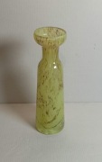Wazon szklany, tuba, Erwin Eisch, żółty