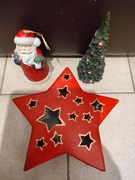 Zestaw świecznik gwiazda + dzwonek Mikołaj + choinka!