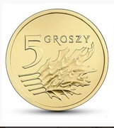 5 groszy 2025 r. z woreczka MW