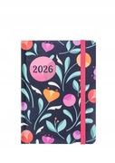 Kalendarz 2026 B6 mały z gumką terminarz kwiaty tygodniowy gąbka