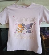 Fioletowa bluzka z pieskiem i kotkiem 