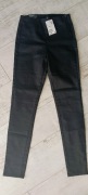 H&M spodnie bawełna 32 xxs czarne super skinny wysoki stan