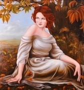 Obraz olejny 120x130 cm " W Hołdzie Jesieni" 