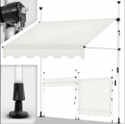 MARKIZA BALKONOWA 400 CM beżowa UV50+ bez wiercenia,korbka