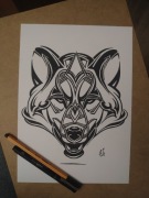 Rysunek: wilk # 1 - cienk - blok t. A4, 250 g/m2 