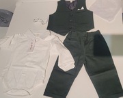 Elegancki komplet wizytowy dla chłopca Kabeier – zieleń – Rozmiar 73 (Nowy)