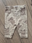 Sinsay legginsy niemowlęce brązowe beżowe spodnie miś 62