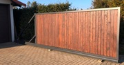 Klasyczna Brama D12 przesuwna drewno ogrodzenie