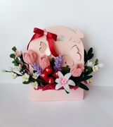 Flower box kwiatowy 3d motyl -idealny prezent rękodzieło