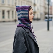 Balaclava oversize kominiarka kaptur zamiast czapki handmade